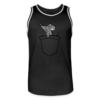 Maus Hemdtasche Tasche unterwegs auf Reisen Süß - Männer Basketball-Trikot - Schwarz/Weiß - Vorne - AI Model Male 185 dark (185cm)