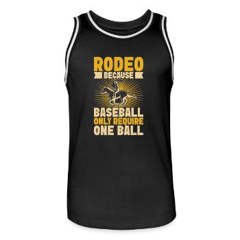 Western Rider Rodeo ne nécessite que le rodéo des cowgirls - Maillot de basket Homme - noir/blanc - Devant - AI Model Male 185 dark (185cm)
