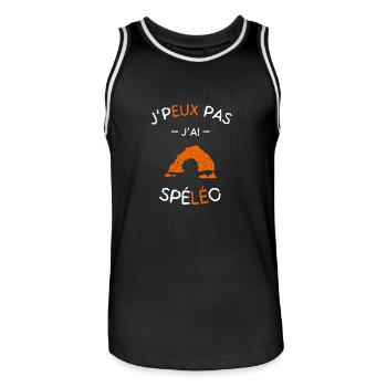 J'peux pas j'ai Spéléo - Maillot de basket Homme - noir/blanc - Devant - AI Model Male 185 dark (185cm)
