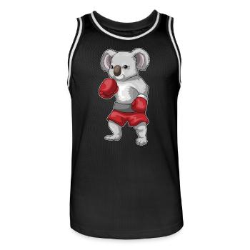 Koala Boxer Boxhandschuhe Boxen - Männer Basketball-Trikot - Schwarz/Weiß - Vorne - AI Model Male 185 dark (185cm)