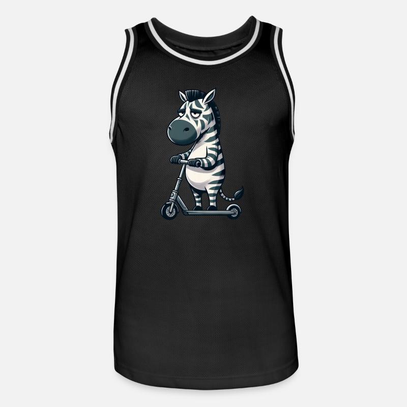 Mürrisches Zebra Roller Comic Rollerspaß - Maillot de basket Homme - noir/blanc