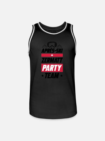 Après Ski Zermatt Party Team - Men's Basketball Jersey - black/white