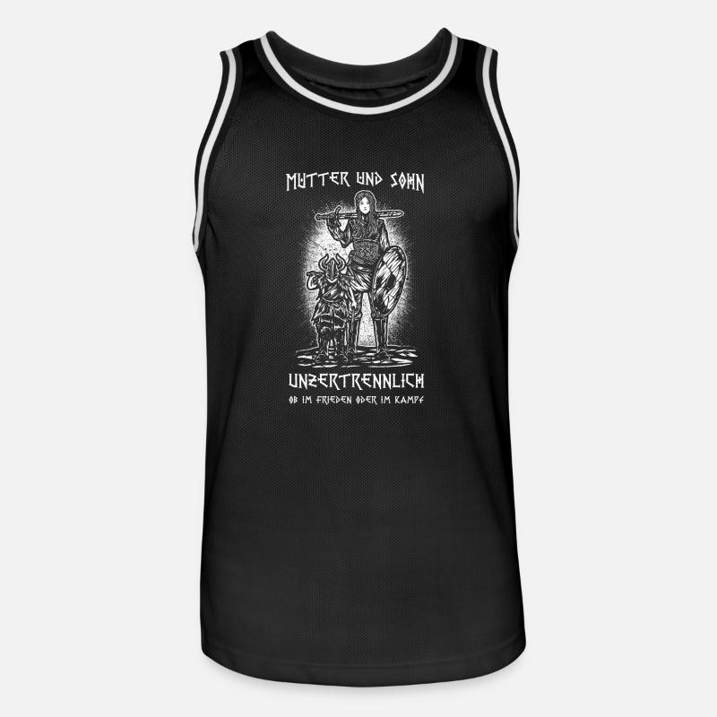 Mutter & Sohn - Männer Basketball-Trikot - Schwarz/Weiß