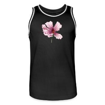 blume rosa - Männer Basketball-Trikot - Schwarz/Weiß - Vorne - AI Model Male 185 dark (185cm)