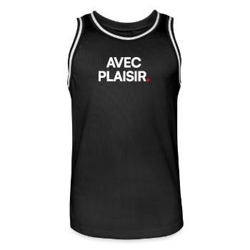 Avec plaisir - Maillot de basket Homme - noir/blanc - Devant - AI Model Male 185 dark (185cm)