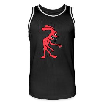 Hase Monster Böse gefräßig Halloween Sabber Spucke - Männer Basketball-Trikot - Schwarz/Weiß - Vorne - AI Model Male 185 dark (185cm)