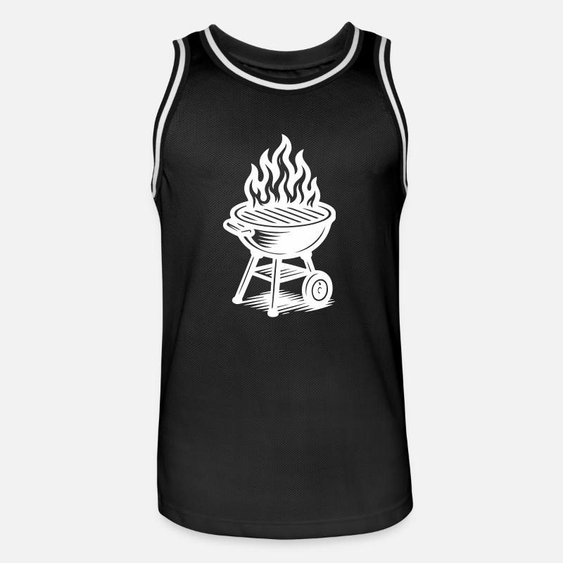 Grill Feu Grillades - Maillot de basket Homme - noir/blanc