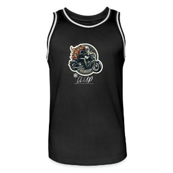 Club de motards - Maillot de basket Homme - noir/blanc - Devant - AI Model Male 185 dark (185cm)