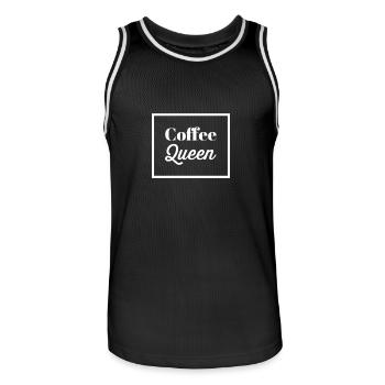 Coffee Queen - Men's Basketball Jersey - black/white - Front - AI Model Male 185 dark (185cm)