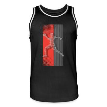Handball Handballer - Männer Basketball-Trikot - Schwarz/Weiß - Vorne - AI Model Male 185 dark (185cm)