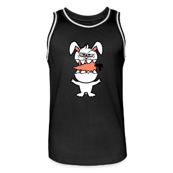 Bunny Monster Evil Carrot Carrot Halloween Horror - Men's Basketball Jersey - black/white - Front - AI Model Male 185 dark (185cm)