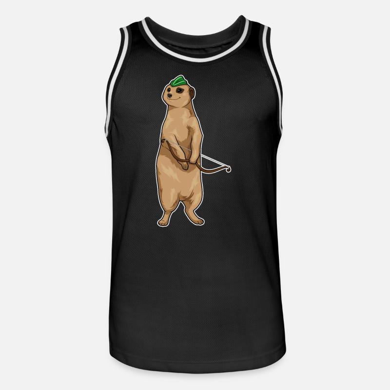 Erdmännchen Bogenschütze Bogen - Männer Basketball-Trikot - Schwarz/Weiß