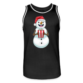 Maïs soufflé de Noël bonhomme de neige - Maillot de basket Homme - noir/blanc - Devant - AI Model Male 185 dark (185cm)