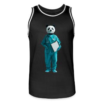 Panda - Männer Basketball-Trikot - Schwarz/Weiß - Vorne - AI Model Male 185 dark (185cm)