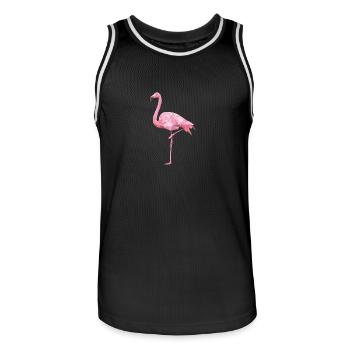 Flamingo-shirt - Männer Basketball-Trikot - Schwarz/Weiß - Vorne - AI Model Male 185 dark (185cm)
