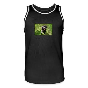 Hund Dog Samy - Men's Basketball Jersey - black/white - Front - AI Model Male 185 dark (185cm)