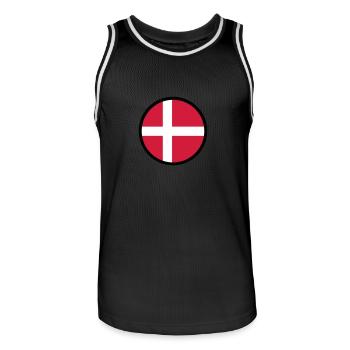 Marqué par le Danemark - Maillot de basket Homme - noir/blanc - Devant - AI Model Male 185 dark (185cm)