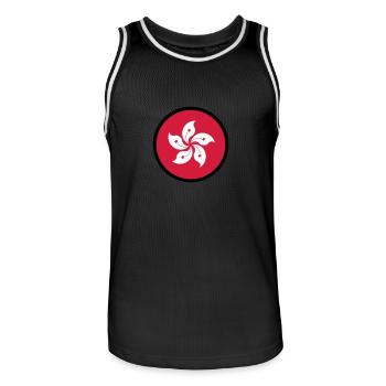 Unter dem Zeichen von Hong Kong - Männer Basketball-Trikot - Schwarz/Weiß - Vorne - AI Model Male 185 dark (185cm)