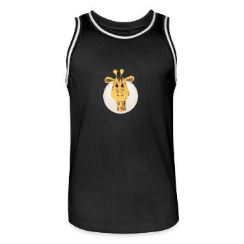 giraffe - Men's Basketball Jersey - black/white - Front - AI Model Male 185 dark (185cm)