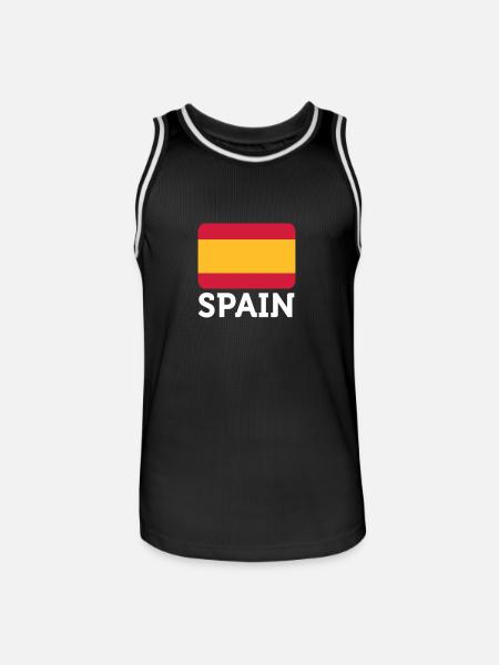 Drapeau national d'Espagne - Maillot de basket Homme - noir/blanc