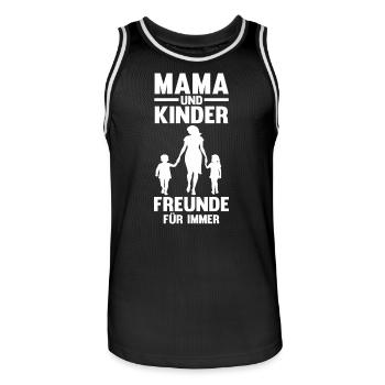 Mama Und Kinder Beste Freunde - Männer Basketball-Trikot - Schwarz/Weiß - Vorne - AI Model Male 185 dark (185cm)