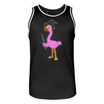 Flamingo Hexe Hexenhut - Männer Basketball-Trikot - Schwarz/Weiß - Vorne - AI Model Male 185 dark (185cm)