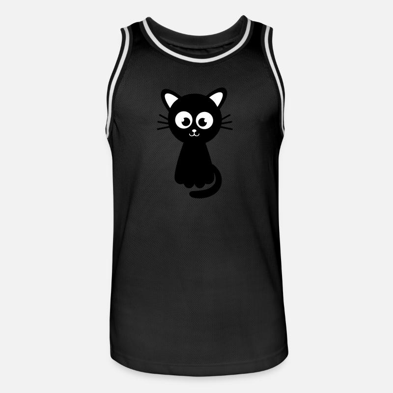 Funny sweet cat - Maillot de basket Homme - noir/blanc