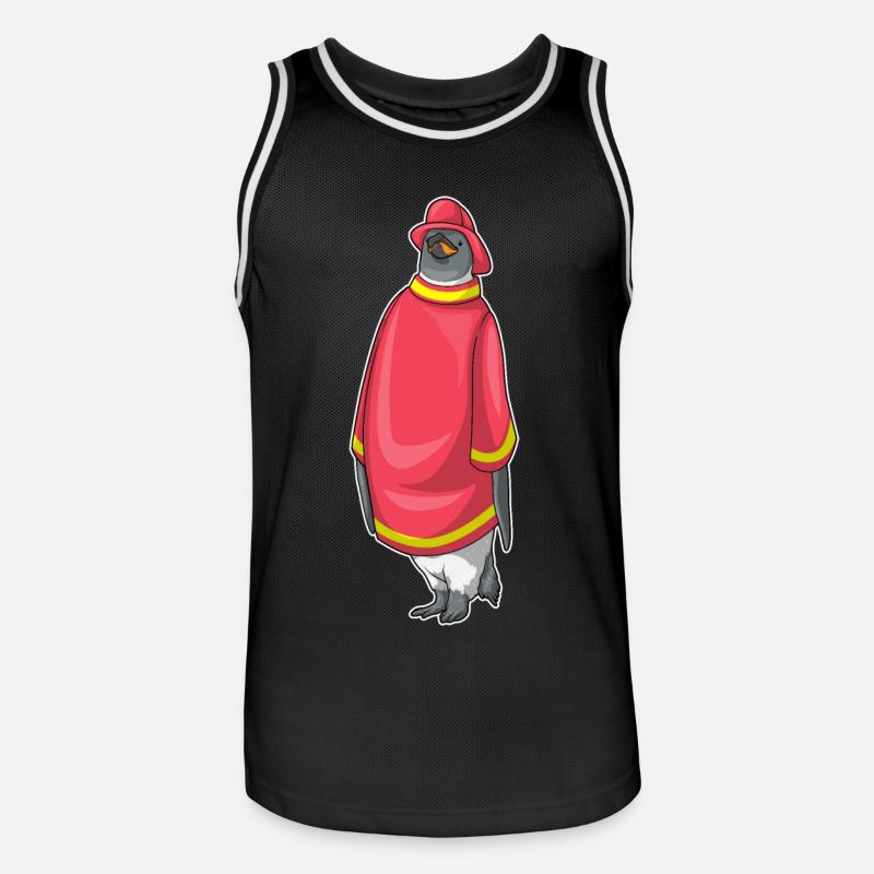 Pompier pingouin Pompier - Maillot de basket Homme - noir/blanc