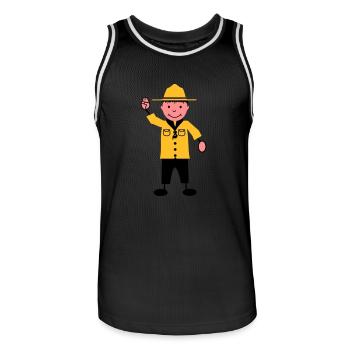 Pfadfinder - Männer Basketball-Trikot - Schwarz/Weiß - Vorne - AI Model Male 185 dark (185cm)