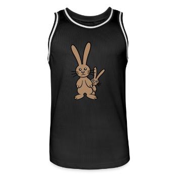 2 Hasen Kind versteckt Vater Zwei Kleinkind Mutter - Männer Basketball-Trikot - Schwarz/Weiß - Vorne - AI Model Male 185 dark (185cm)