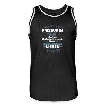 Lieben was man tut ´- Friseurin - Männer Basketball-Trikot - Schwarz/Weiß - Vorne - AI Model Male 185 dark (185cm)