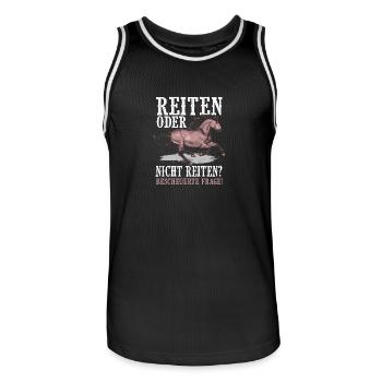 Pferd - Reiten oder nicht reiten bescheuerte Frage - Männer Basketball-Trikot - Schwarz/Weiß - Vorne - AI Model Male 185 dark (185cm)