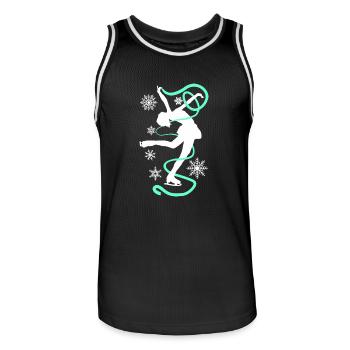 Eiskunstlauf Schlittschuhlauf Eis Figuren Tanz - Männer Basketball-Trikot - Schwarz/Weiß - Vorne - AI Model Male 185 dark (185cm)