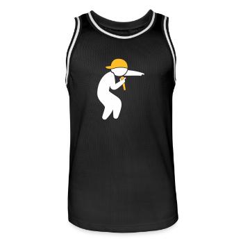 Hiphop Rapper - Men's Basketball Jersey - black/white - Front - AI Model Male 185 dark (185cm)