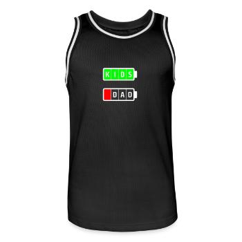 papa blanc enfants - Maillot de basket Homme - noir/blanc - Devant - AI Model Male 185 dark (185cm)