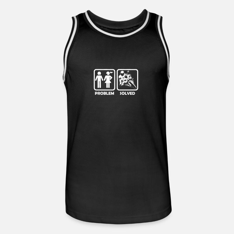 motorcycle superbike problem solution - Männer Basketball-Trikot - Schwarz/Weiß