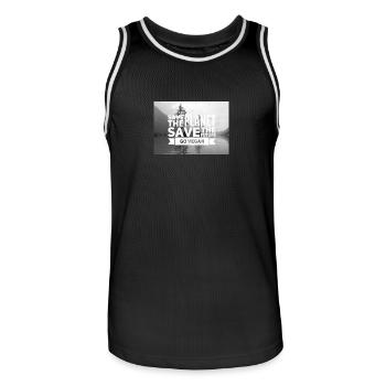 Vegan Veganer Am Geilsten - T Shirt für Gewinner - Männer Basketball-Trikot - Schwarz/Weiß - Vorne - AI Model Male 185 dark (185cm)