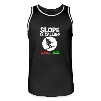 Ski Ski Holiday - Men's Basketball Jersey - black/white - Front - AI Model Male 185 dark (185cm)
