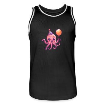 Octopus Birthday BD - Maillot de basket Homme - noir/blanc - Devant - AI Model Male 185 dark (185cm)