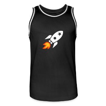 Rocket - Men's Basketball Jersey - black/white - Front - AI Model Male 185 dark (185cm)