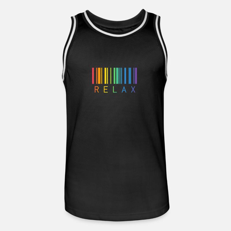 RELAX, CODE-BARRES, STRICHCODE - Maillot de basket Homme - noir/blanc