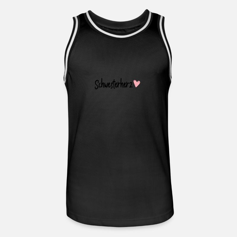 schwesterherz - Männer Basketball-Trikot - Schwarz/Weiß