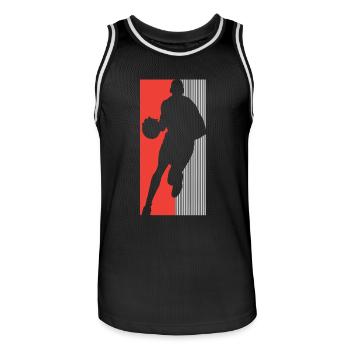 Basketball Basketballer - Männer Basketball-Trikot - Schwarz/Weiß - Vorne - AI Model Male 185 dark (185cm)
