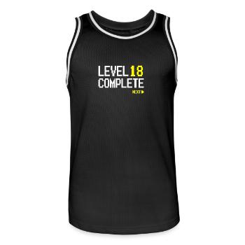 19ème anniversaire Niveau 18 Terminé Prochaine naissance - Maillot de basket Homme - noir/blanc - Devant - AI Model Male 185 dark (185cm)