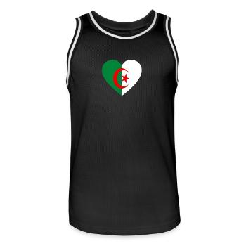 Love Amour cadeau algeria algérie - Maillot de basket Homme - noir/blanc - Devant - AI Model Male 185 dark (185cm)