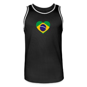 Love Liebe geschenk brazil brasilien - Männer Basketball-Trikot - Schwarz/Weiß - Vorne - AI Model Male 185 dark (185cm)
