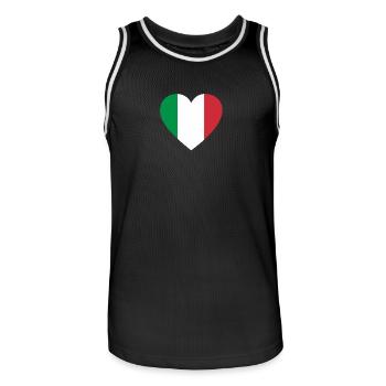Love Amour cadeau Italie italia italy - Maillot de basket Homme - noir/blanc - Devant - AI Model Male 185 dark (185cm)