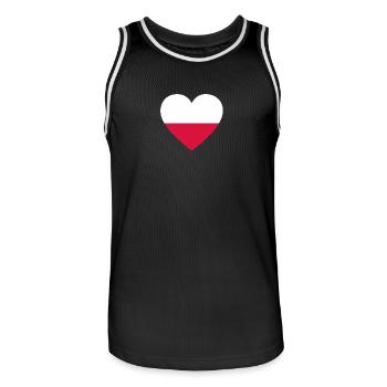 Love Love gift POLAND polska poland - Men's Basketball Jersey - black/white - Front - AI Model Male 185 dark (185cm)