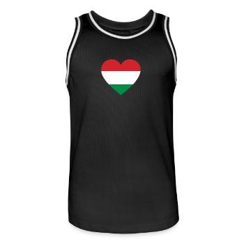 Love Liebe geschenk UNGARN Hungary - Männer Basketball-Trikot - Schwarz/Weiß - Vorne - AI Model Male 185 dark (185cm)