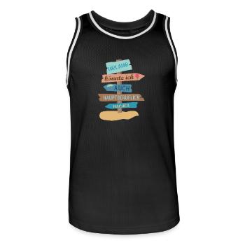 Urlaub - Männer Basketball-Trikot - Schwarz/Weiß - Vorne - AI Model Male 185 dark (185cm)